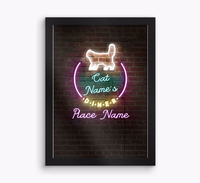 Neon Sign: Personalised {breedCommonName} Framed Print